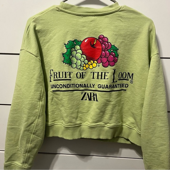 Zara X Fruit of The Loom Green Crewneck - Picture 4 of 6